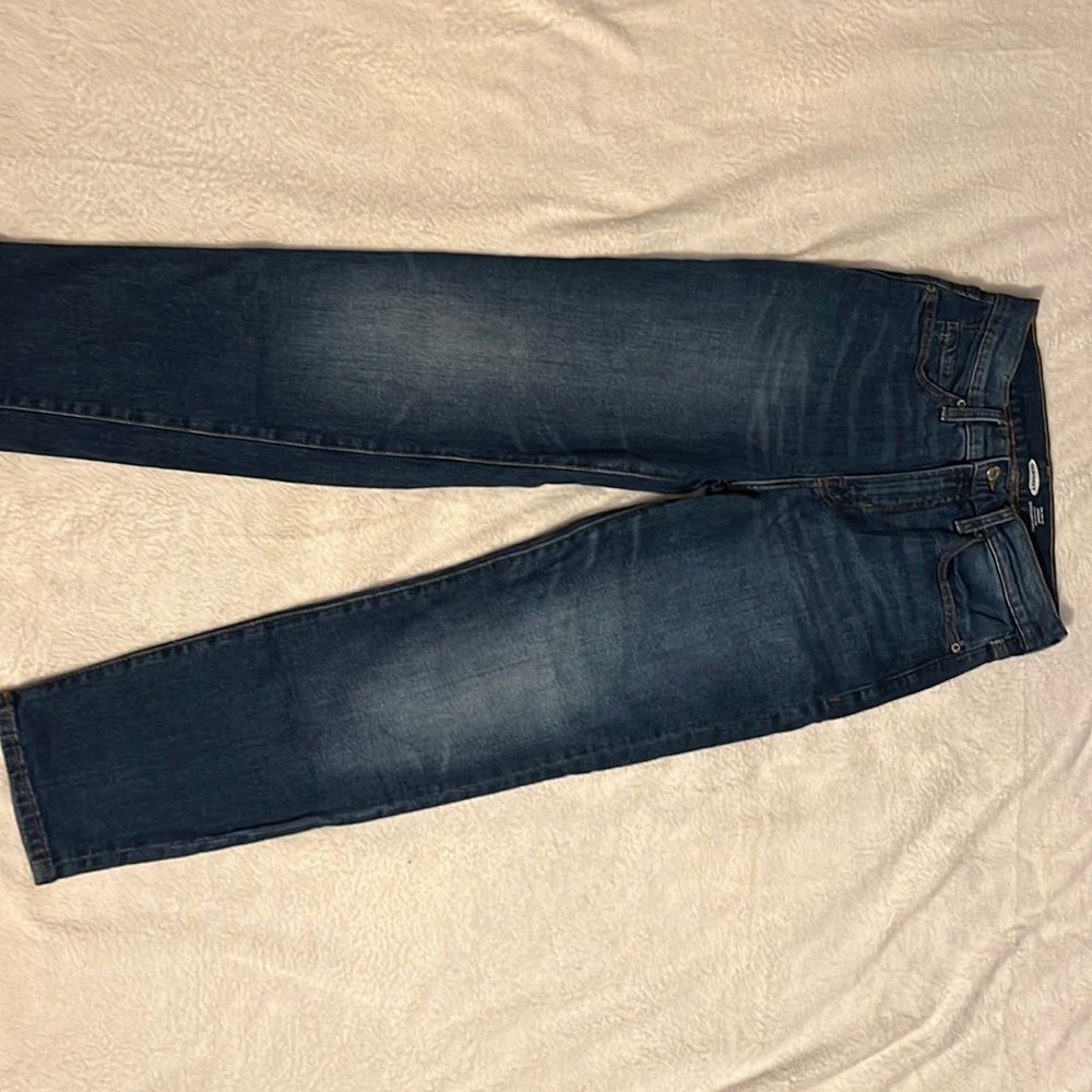 Old Navy / Size 2 - The SkyHi Straight / Solid Blue Jeans - Straight Leg